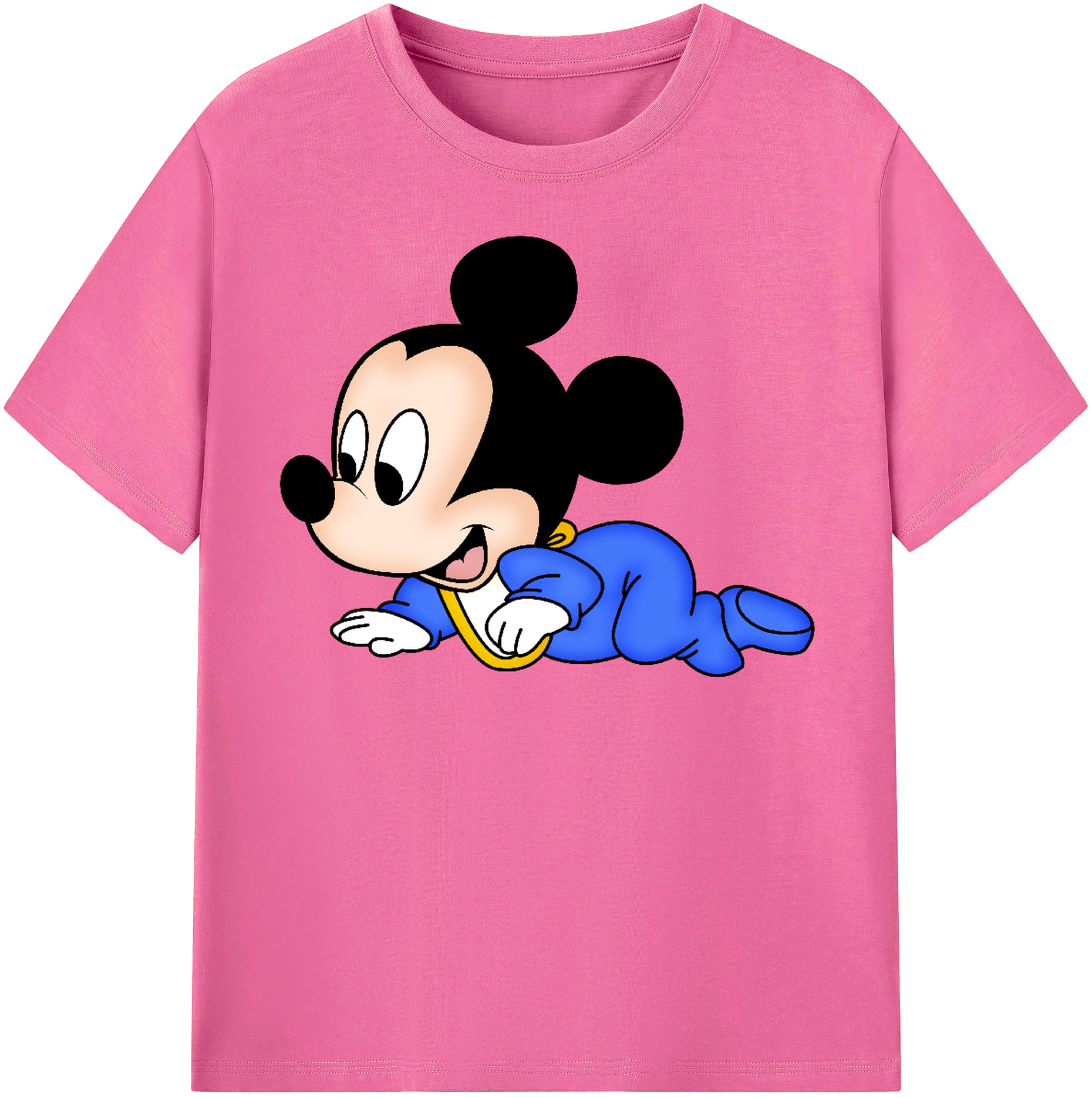 （画像用） ミッキーマウス Mickey Mouse レディースカジュアルプリントTシャツ（綿100％）